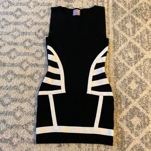 Herve Leger vintage black and white dress size M
